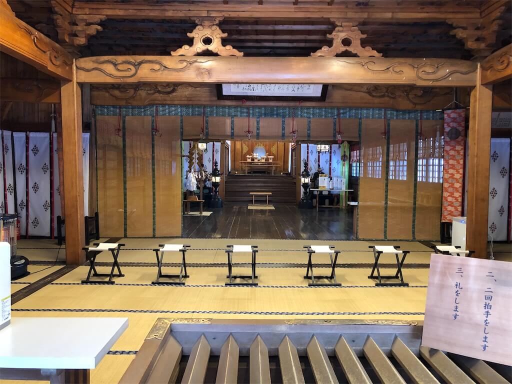 網走神社拝殿の写真