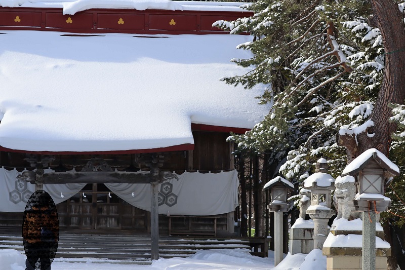 網走神社拝殿の写真