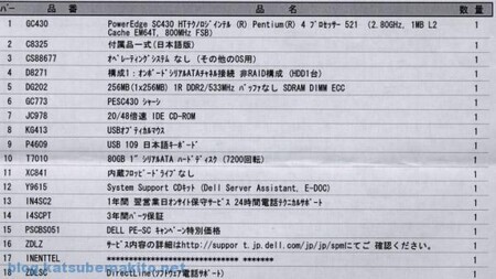 Dellサーバ購入明細