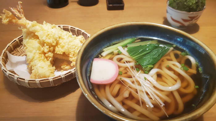 湯の森温泉サトーン　ハッピーライスのてんぷらうどん