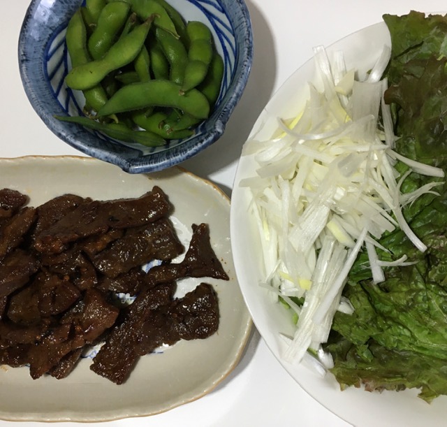 牛肉と白ネギのレタス包み材料