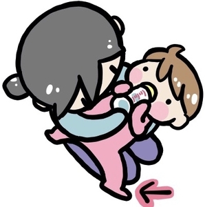 赤ちゃんの授乳の時の姿勢、イラスト