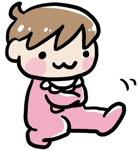 コサックダンスする赤ちゃん