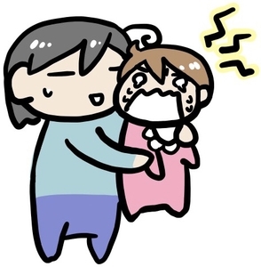 ネントレ 、夜間断乳初日、ギャン泣きイラスト
