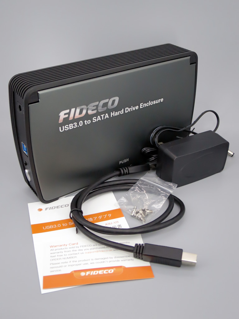 FIDECO 3．5インチ 冷却ファン付き USB3.0 外付HDDケース
