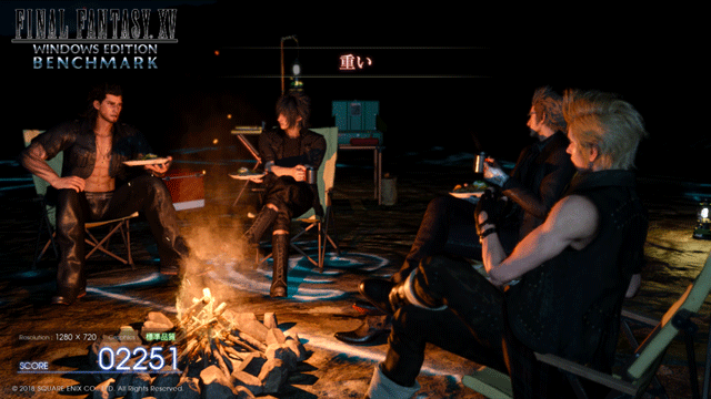 「FINAL FANTASY XV (FF15) 1280x720 ベンチマーク」