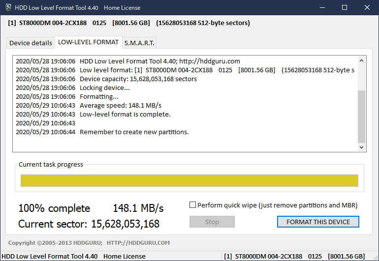 HDD Low Level Format Tool