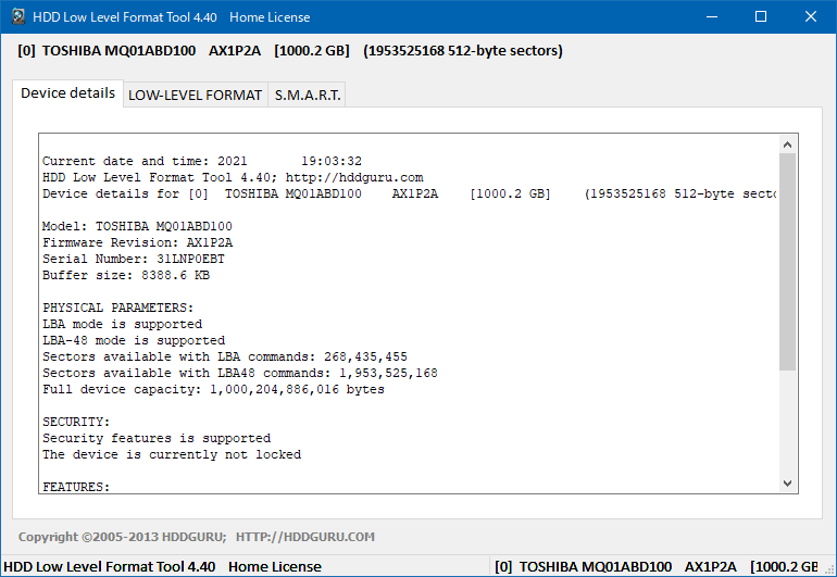 HDD LLF Low Level Format Tool