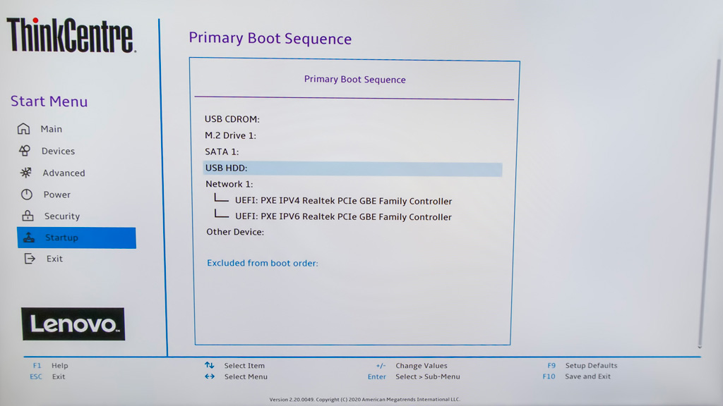 回復ドライブがBIOSで認識しない