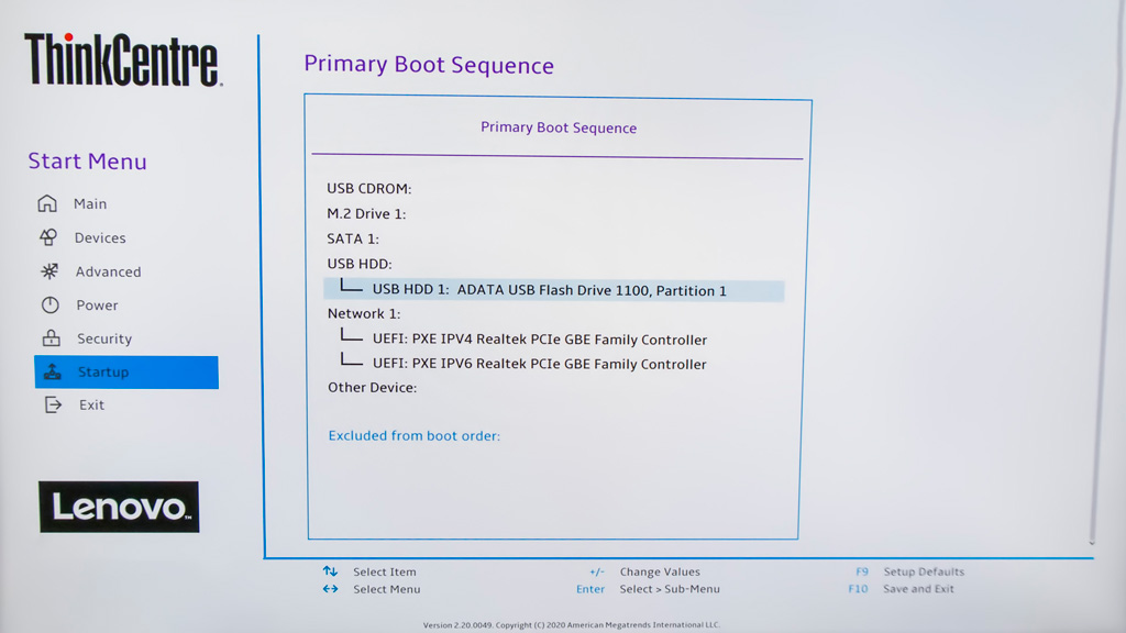 回復ドライブがBIOSで認識しない