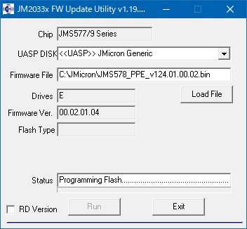 MARSHA 冷却ファン搭載HDDケース Firmware