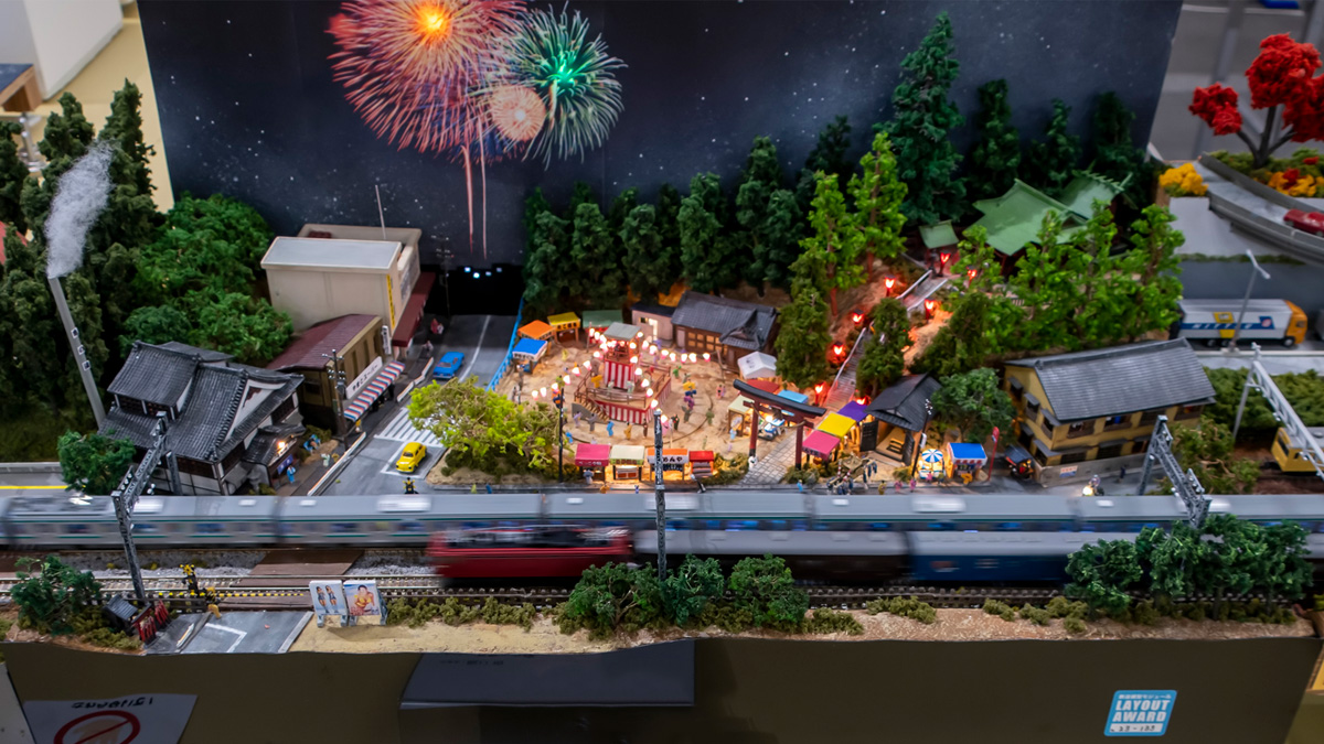 Nゲージ 鉄道模型モジュールLAYOUT AWARD 2023 「夏祭りの夜」阪口治氏