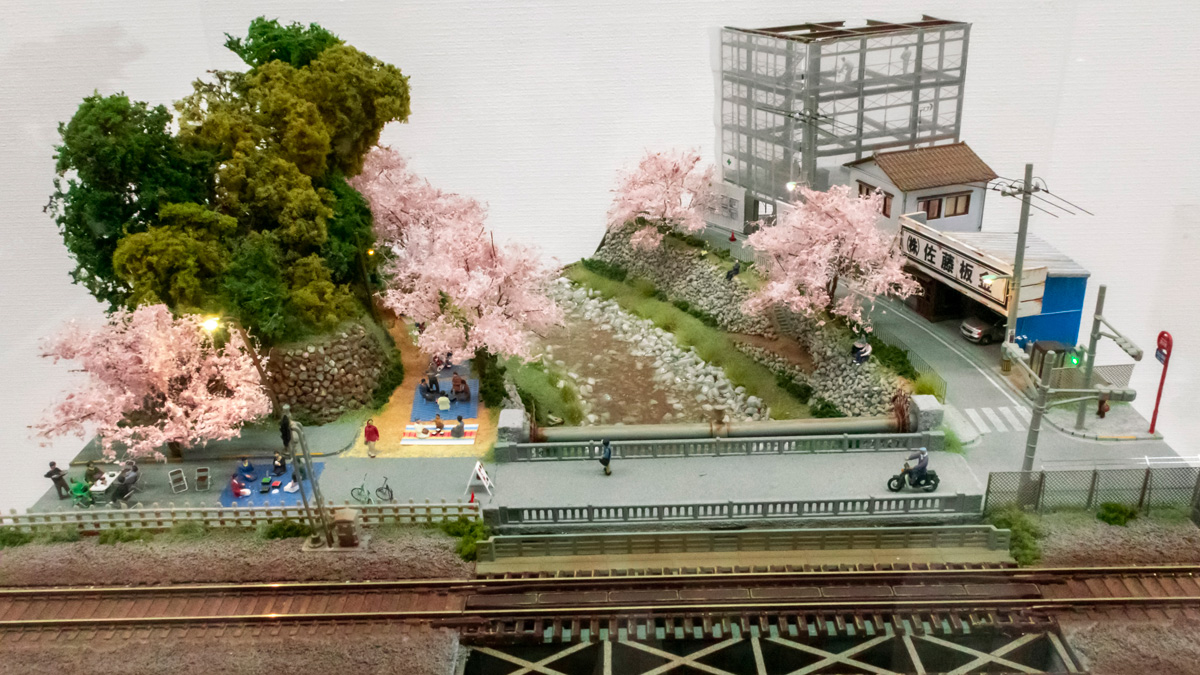 Nゲージ 鉄道模型モジュールLAYOUT AWARD 2023 「お花見」佐藤英也氏