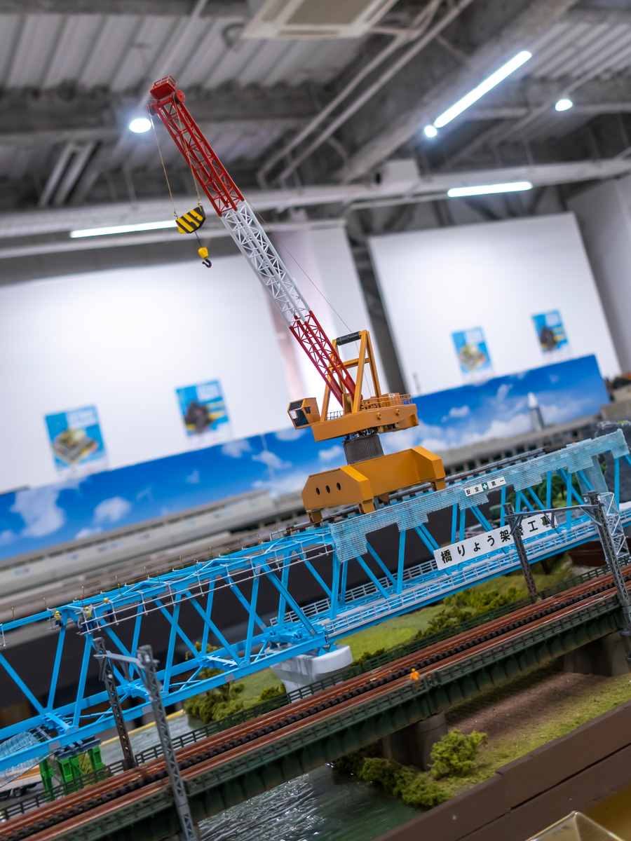 Nゲージ 鉄道模型モジュールLAYOUT AWARD 2023 「災害の無い安心な未来へ！橋梁架け替え工事」りゅうぽんぽん氏
