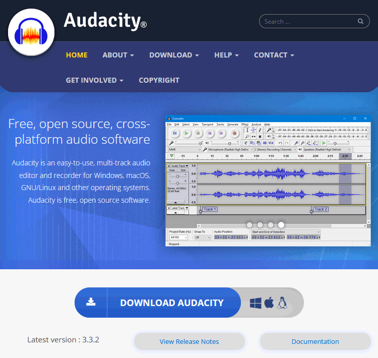 Audacity 音声編集ソフト