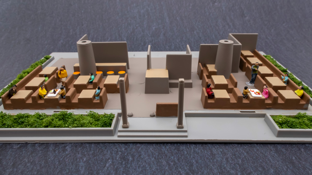 Nゲージ KATO ファミリーレストラン デニーズ 人形を配置