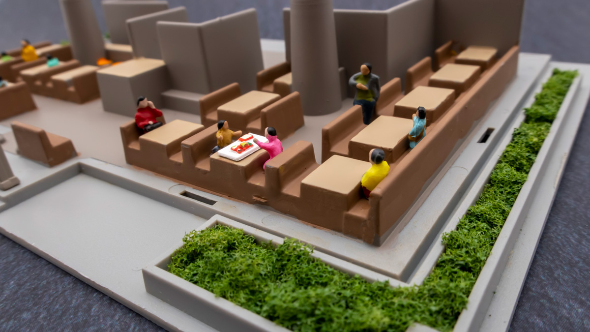 Nゲージ KATO ファミリーレストラン デニーズ 人形を配置