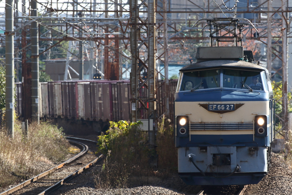 盗鉄　EF66 27 専用　気をつけて！ EF66 27充当1155レなど 貨物列車撮影 12/8 - 川崎鶴見鉄道録