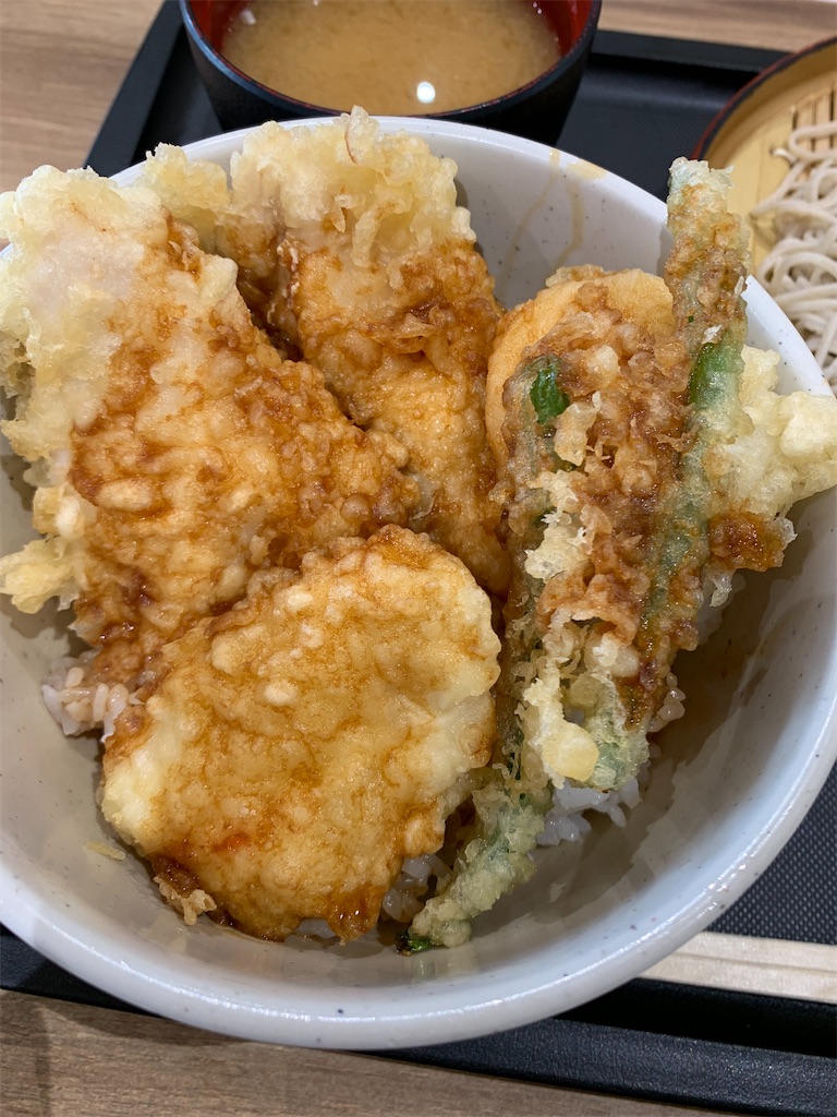 期間限定 天丼てんや アリオ橋本店 ポテサラとり天丼 一人前そばセット 華見鶏 サクサク天ぷら 復活 又二郎のラーメン食べ歩き 食レポ日記
