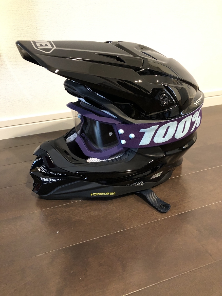 SHOEI VFX-WR ＆100%ゴーグル SHOEI VFX-W ヘルメット 100%ゴーグル