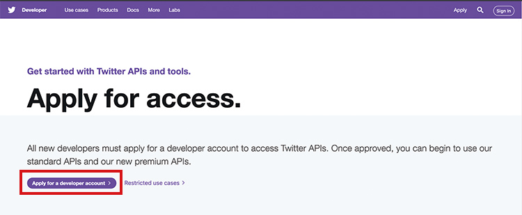 f:id:kazoonLab:20190707221413j:plain Twitter botの作り方 apply access