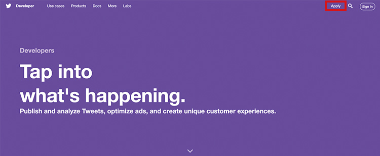 f:id:kazoonLab:20190707221420j:plain Twitter botの作り方 Developer トップ