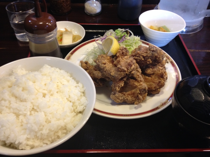 大盛り食堂 わいわい亭 鶏竜田揚げ定食(寒河江市)