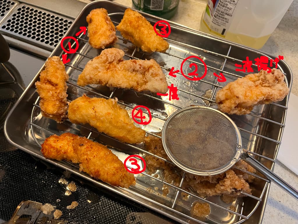 各パターン竜田揚げの集合写真