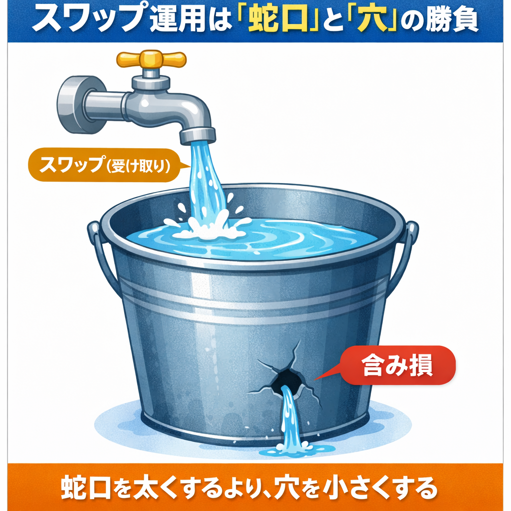 スワップ運用のバケツ理論図解