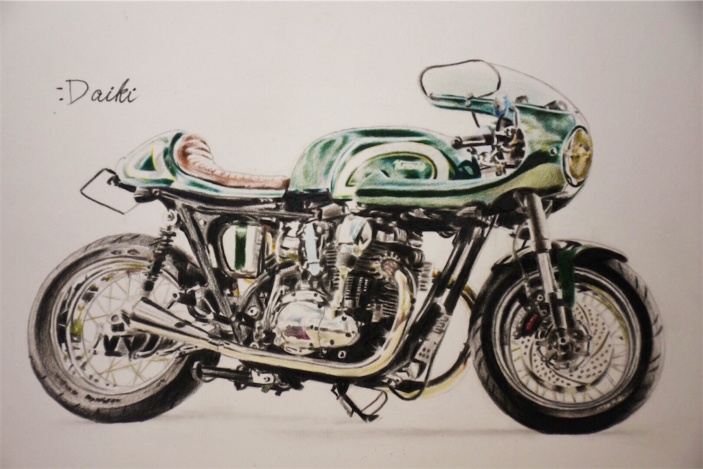 山口県のイラストレーターが描いた車・バイクの色鉛筆イラストたち