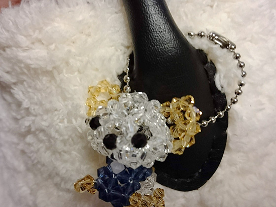 ボールチェーンを使ってビーズアクセサリーをバッグチャームにする