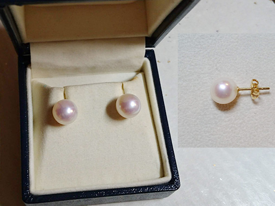 パールピアス(真珠のピアス)