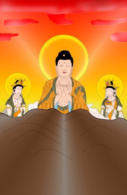 仏画】「山越阿弥陀来迎図」西方浄土バージョン - keepr's diary（本