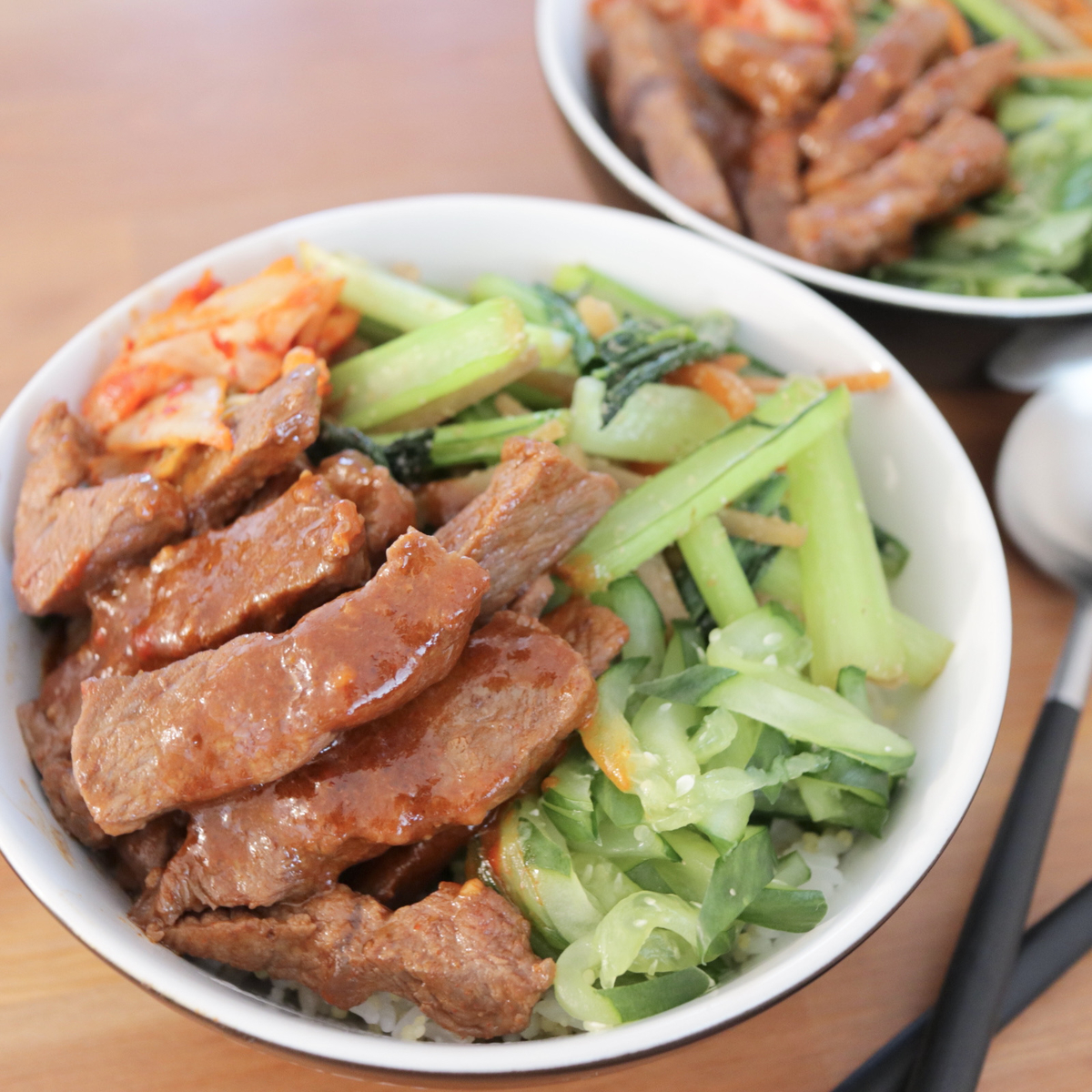 ステーキ肉で作る 野菜たっぷりビビン丼 レシピ Kei Life 12