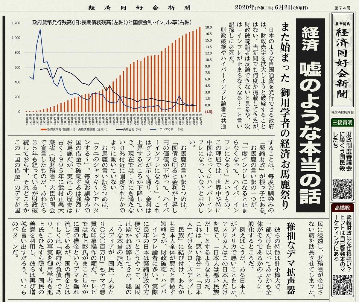 経済同好会新聞 第74号 経済 嘘のような本当の話 経世済民 同好会 Hatenablog支部 経済同好会新聞 第74号 経済 嘘のような本当の話 経世済民 同好会 Hatenablog支部