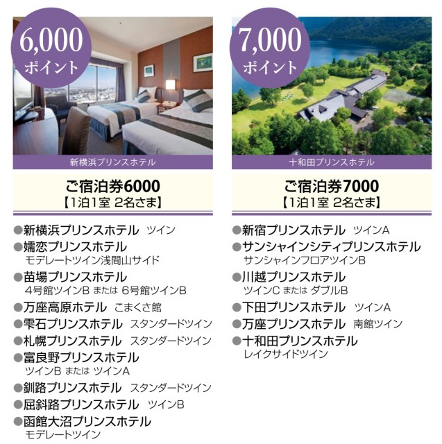 プリンスホテル無料ペア宿泊券（新宿・新富良野など） 新富良野