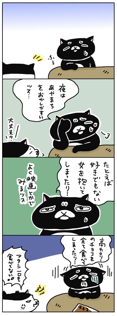 「夜は過ちを犯しやすいッス…」アンニュイなパートナー 年の差猫夫婦マンガ
