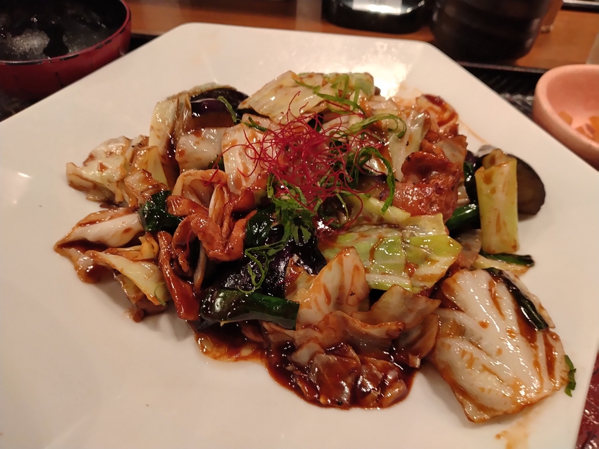 茄子と豚のコク旨味噌炒め定食。大戸屋ごはん処 - チェーン店で晩ごはん。