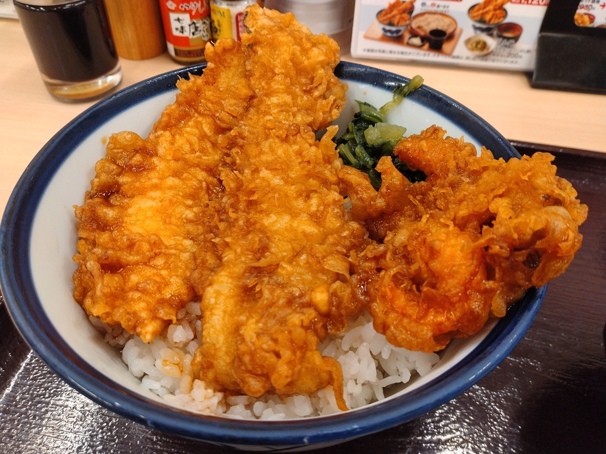 たれづけ大江戸天丼。天丼てんや - チェーン店で晩ごはん。