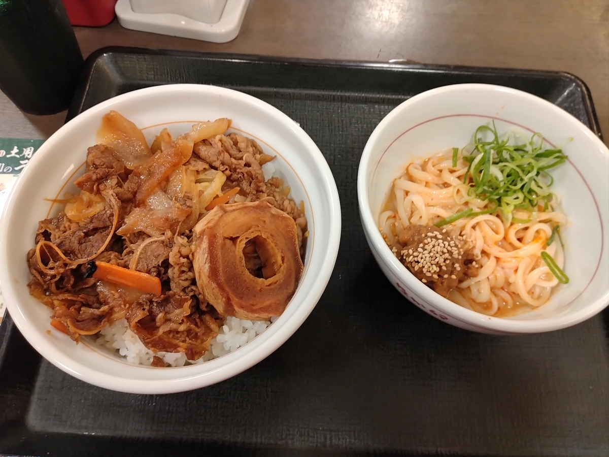 牛すき丼。なか卯 - チェーン店で晩ごはん。