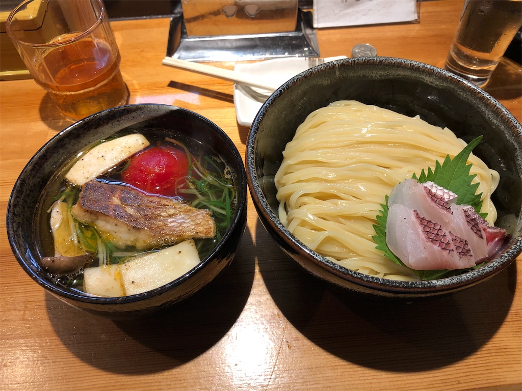 450 創作つけ麺 高知県 土佐清水産 姫鯛 巌哲 早稲田 高級魚ヒメダイのつけ麺フルコースにまたもや感動 腸壁を削って美味い物を食す
