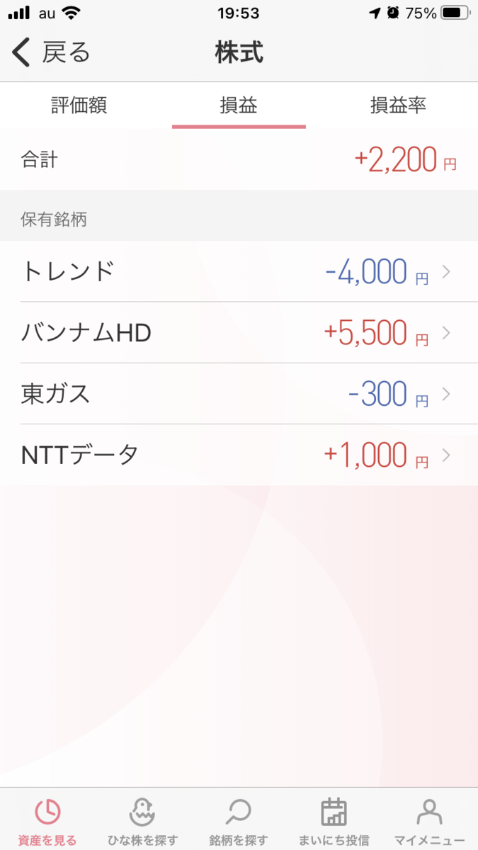 保有銘柄リスト 2021年7月5日の保有銘柄一覧画像