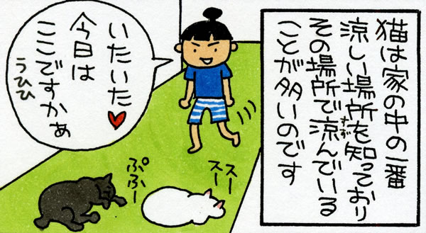 【マンガ】暑い夏は猫と戯れよう