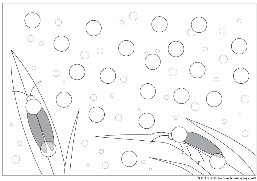 丸シール貼り台紙　ホタル