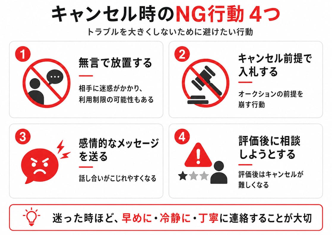 メルカリオークションのキャンセル方法｜入札後・落札後・購入後の違い