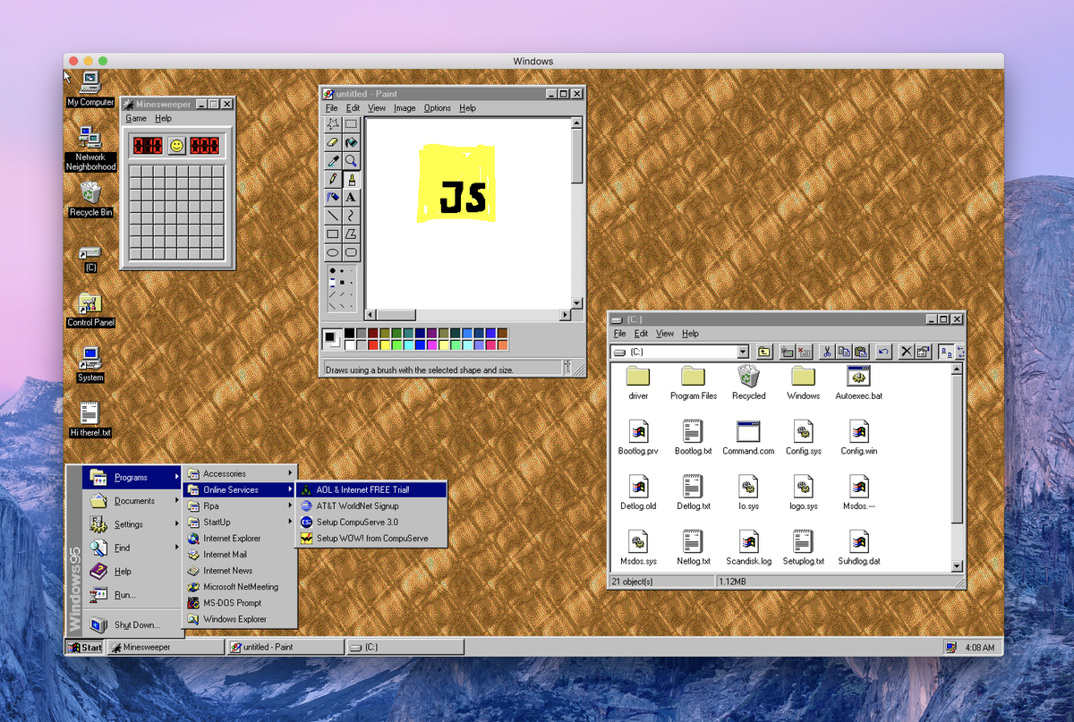 パソコンのＷｉｎｄｏｗｓ９５用 ソフトです。 自前のパソコン内で Windows 95 を実行できる！「windows95