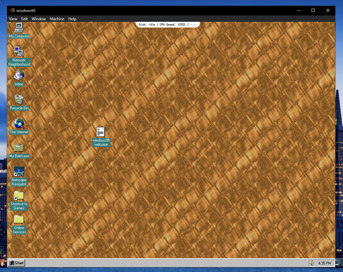 自前のパソコン内で Windows 95 を実行できる！「windows95