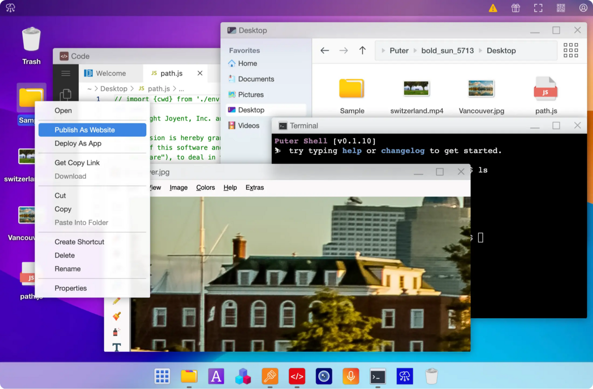 Web ブラウザ上で動作するデスクトップ OS！「Puter」 - ソフトウェア開発者のための OSS、まとめてみました！