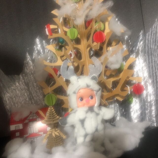 非売品レア☆大☆クリスマス☆サンタ&トナカイ☆キューピー キュートなキューピーが冬の夜空を駆け抜ける - キューピー