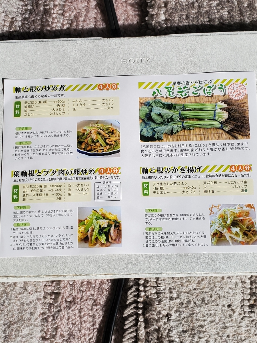 ご当地八尾特産 若ごぼう 厚狭吉亭日乗 ご当地八尾特産 若ごぼう 厚狭吉亭日乗